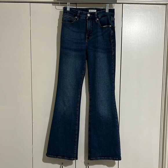 Good American 4P Blue Flare Wide Leg Jeans - Picture 6 of 9